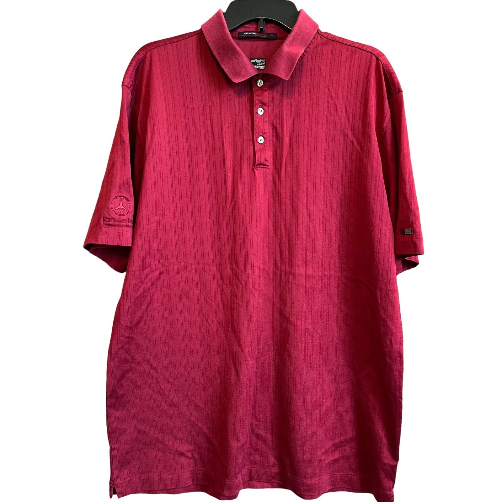 Tiger Woods Nike Collection Polo Shirt Mens Xl Red Drifit Golf Country Club Prep